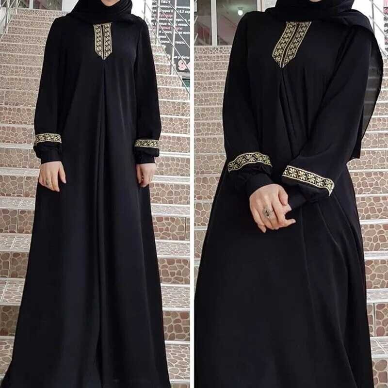 ❤ Casual Muslim Woman Islamic Clothing Abaya Dubai Turkish Indoneisa Islam National Style Print L