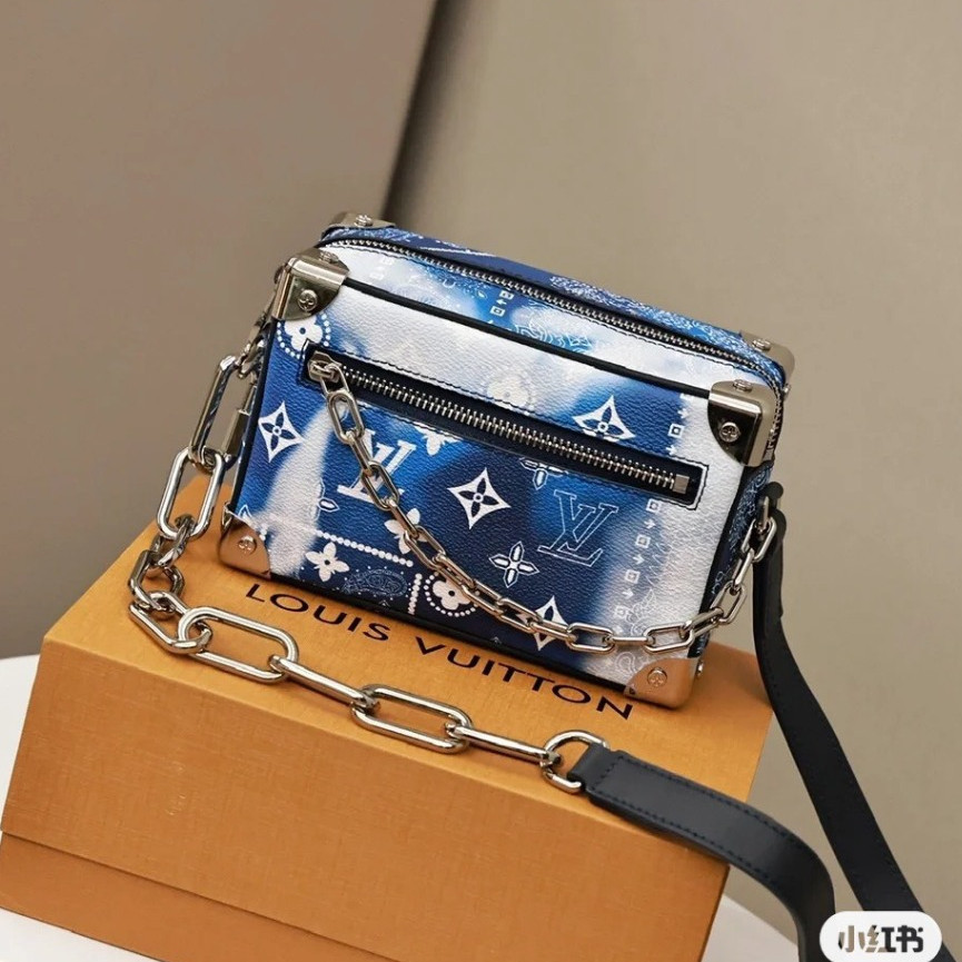 ️(คุณภาพกระจก] - Luon Vutuoi LV Soft Trunk Bagana Monogram Blue Cross-Bag, LV Wallet Bag, Cross-Bag