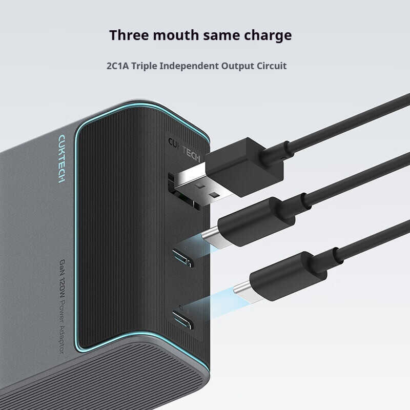 120W เครื่องชาร์จ CUKTECH GaN 3พอร์ต USB-C ที่ชาร์จสำหรับ Xiaomi 12