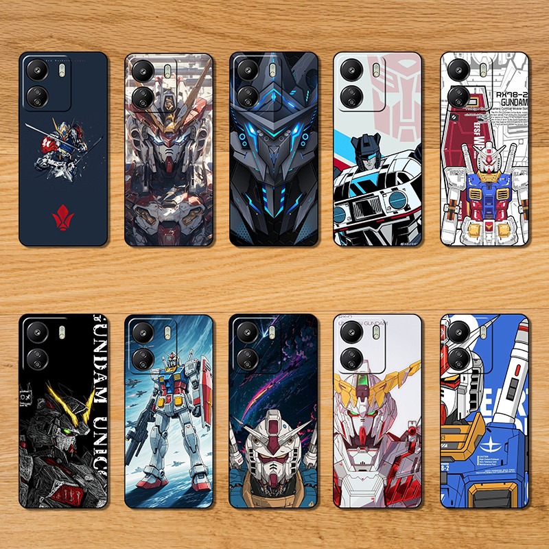 นุ่มสีดําเคสโทรศัพท์สําหรับXiaomi POCO X5 M6 PRO C31 C40 C55 C65 WA35 โทรศัพท์มือถือชุดGundamแฟชั่นพ