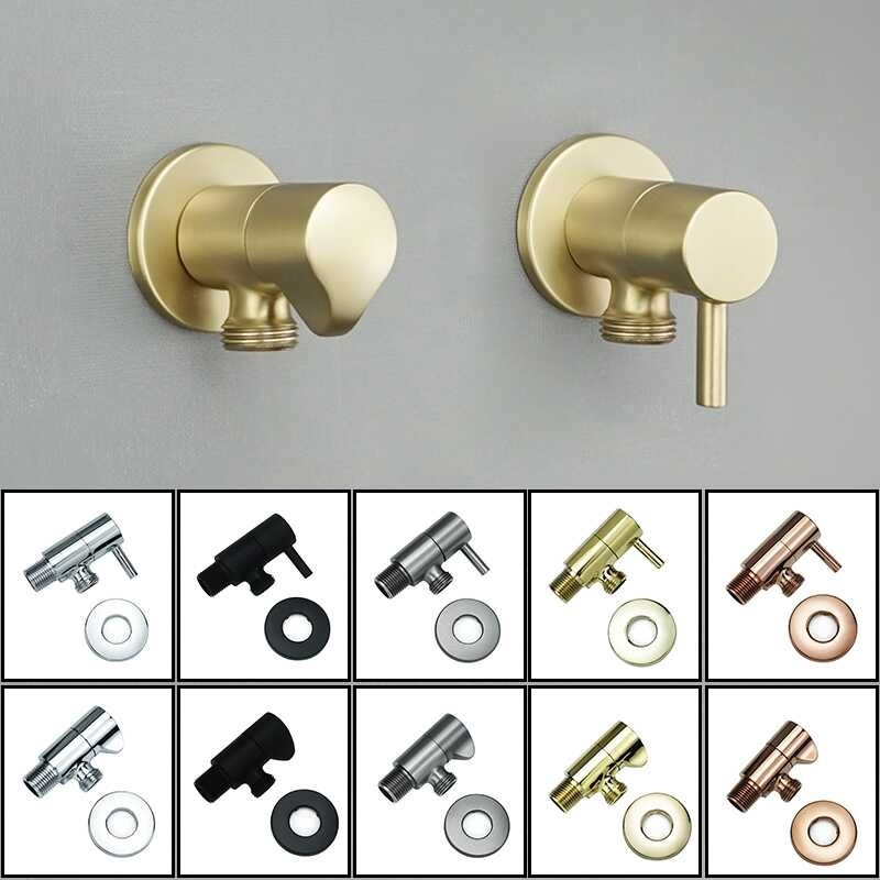 Bathroom Accessories Toilet Triangle Vae Black Hot Or Cold Water Angle Vaes Brass Filling Faucets For Heater
