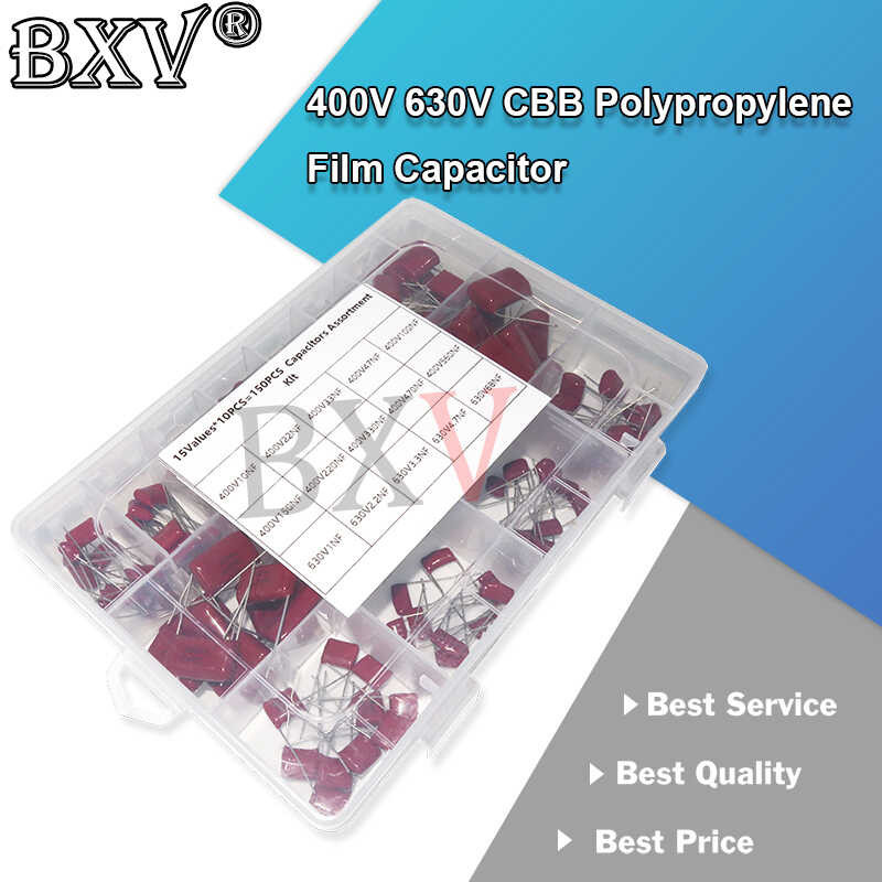 ตัวเก็บประจุแบบฟิล์มโพรพิลีน0nf-68Nf ชิ้น/เซ็ต400v 630V CBB ตัวเก็บประจุแบบฟิล์มโพรพิลีน47nf 22Nf 10