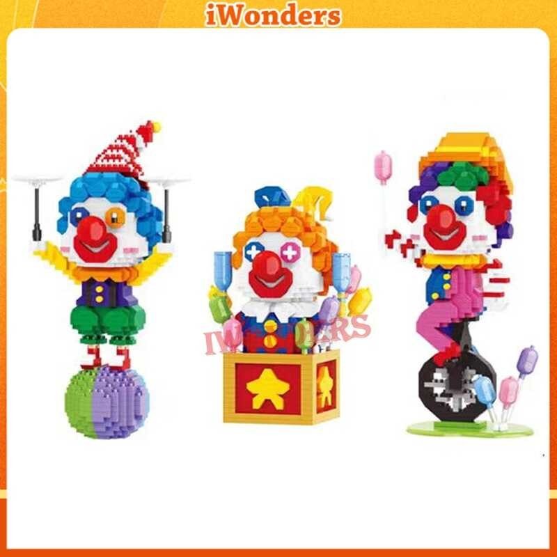Nano Block Treasure Chest Clown Building Blocks /Unicycle Clown/Acrobatic Clown Toys For Children B 