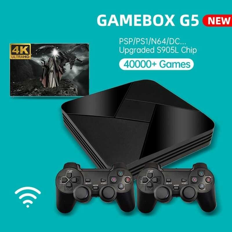 G5 Powkiddy GAMEBOX S905L WiFi 4K HD Super X Console 40000+ Retro Classic Game Mini TV Box Video Pl