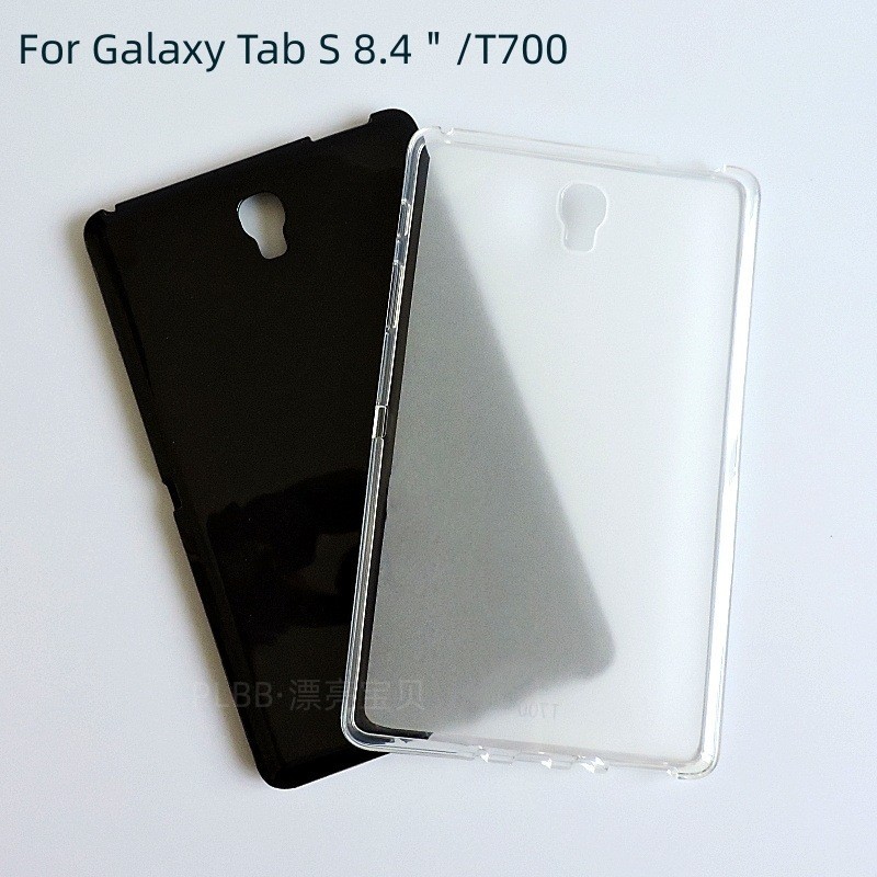 แท็บเล็ต Matte Soft TPU ฝาหลังสําหรับ Samsung Galaxy Tab S T700 SM-T701 T705 T705C 8.4 นิ้วใสและสีดํ