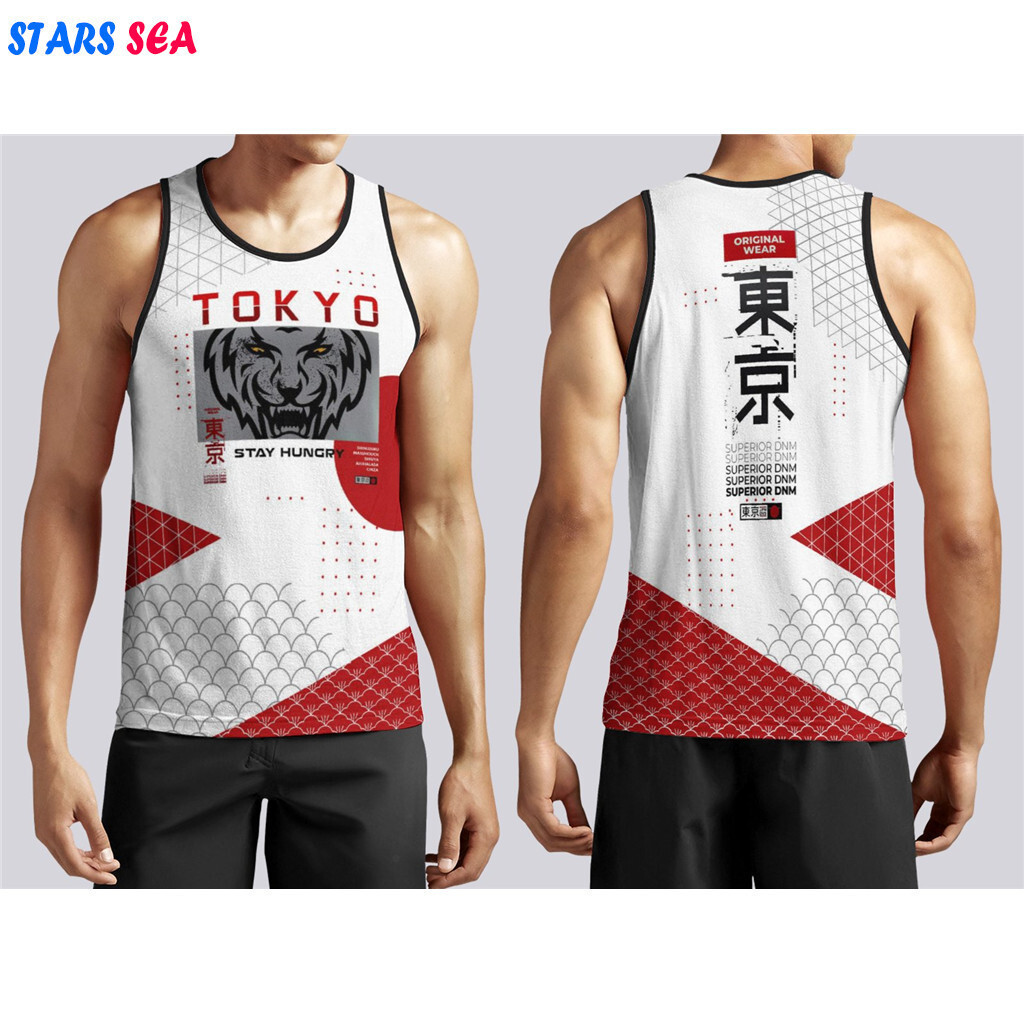 ผู้ชาย3งพิมพ์เสื้อกั๊กแขนกุดระบายอากาศ,แห้งเร็วยืดหยุ่นกีฬาฟิตเนสเสื้อกั๊ก,ยิมสบายๆออกกําลังกายเสื้อกล้าม