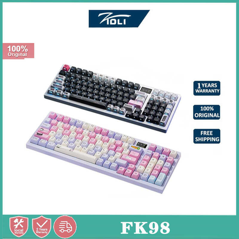 FK980 Wireless ZIDLI three mode hot plug esports game custom mechanical keyboard small screen