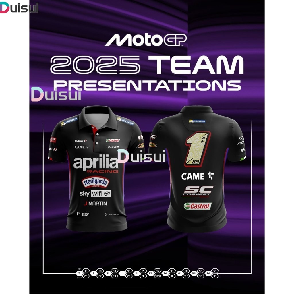 เสื้อยืด Martin 1 MotoGP เสื้อโปโล MotoGP เสื้อยืดพิมพ์ลายคอปก MotoGP