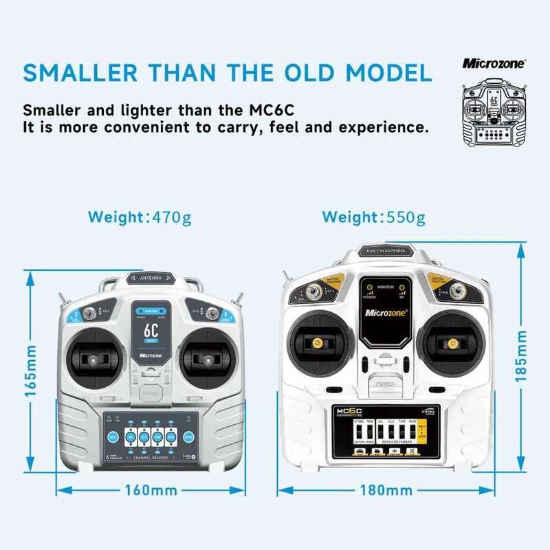 ❥ ไมโครโซน Mc6c V2ขนาดเล็ก2.4G เครื่องส่งสัญญาณ6ch ระบบวิทยุสำหรับเครื่องบิน RC เฮลิคอปเตอร