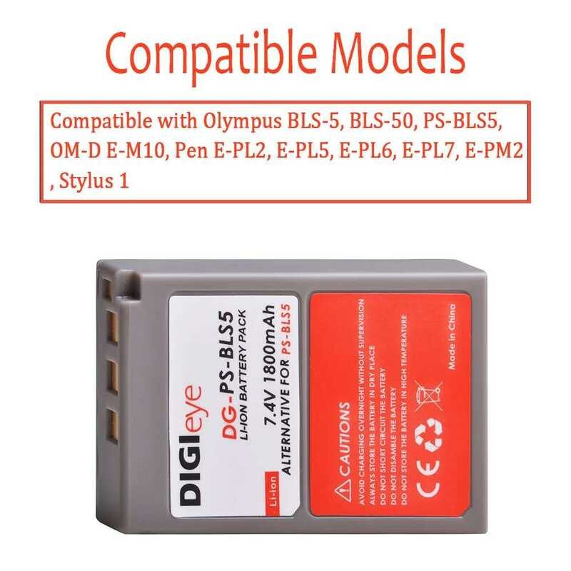 ❤️ Bls-5 Bls-50 Ps-Bls5 แบตเตอรี่หรือ LCD USB Charger สําหรับ Olympus Om-D E-M10, ปากกา E-Pl2,