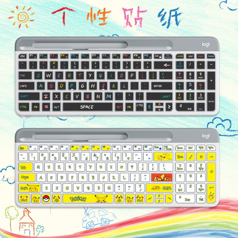 Logitech MK470 K580 คีย์บอร์ดสติกเกอร์ฟิล์มป้องกันสําหรับเด็กผู้หญิงสีชมพู