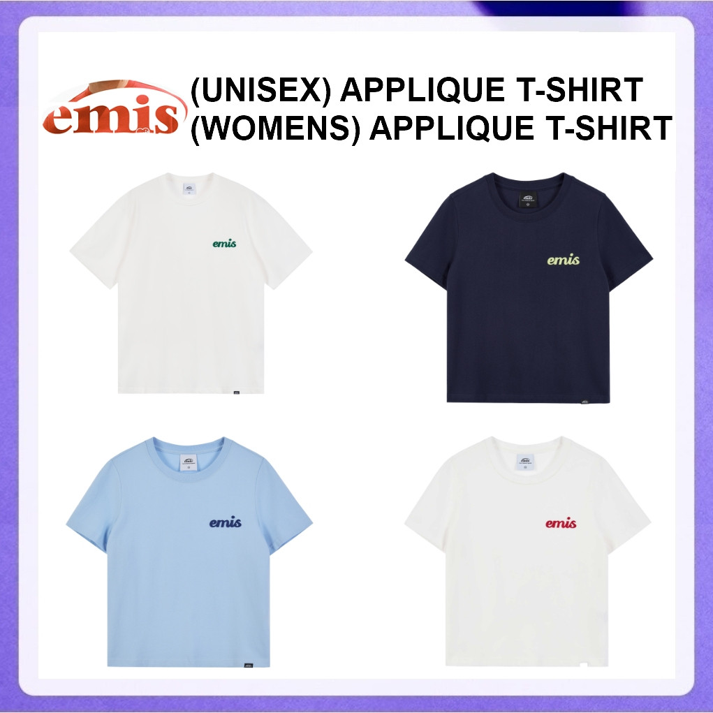 ♞,♘,♙EMIS - (Unisex) Applique T-Shirt (White, Melange Gray, Black) / (Womens) Pink FS