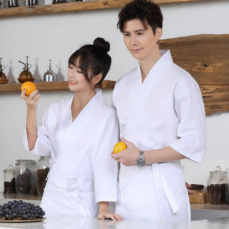 เสื้อแขนยาว สไตล์ญี่ปุ่น สําหรับเชฟ บริกร ร้านอาหาร ร้านอาหาร ญี่ปุ่น ใส่ทํางานได้ทั้งชาย และหญิง