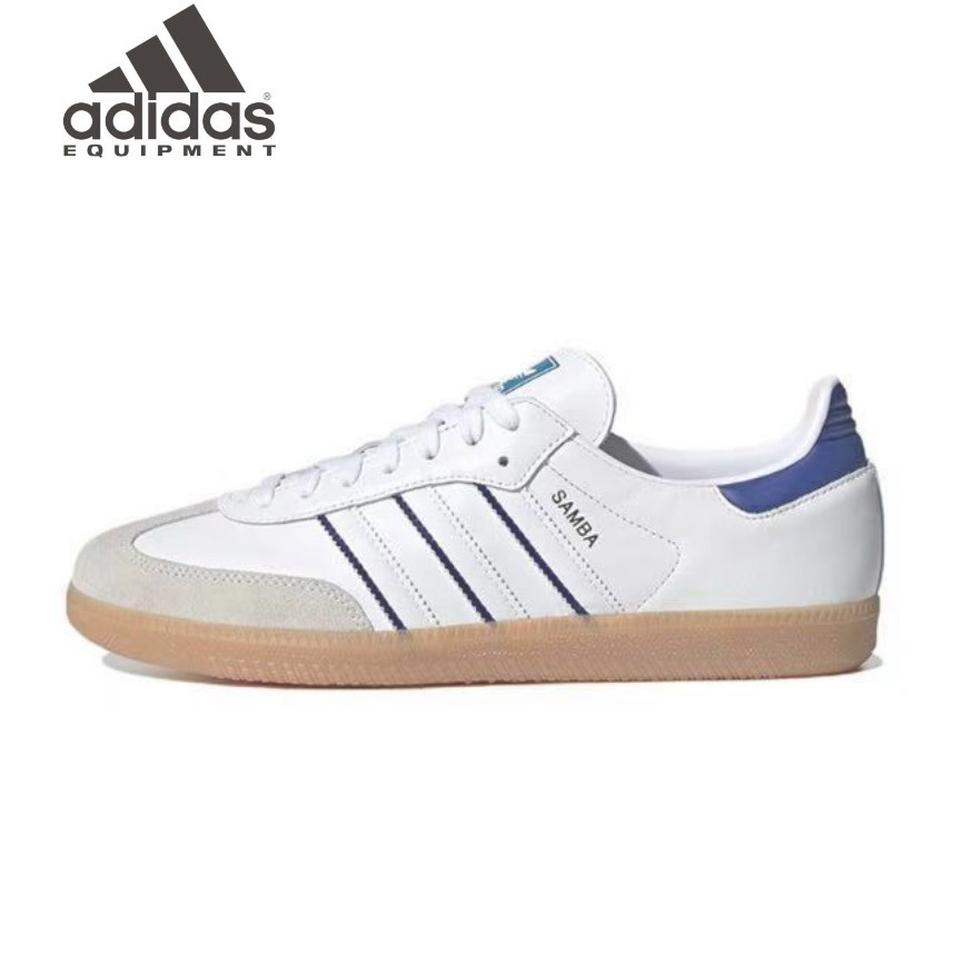 ♞,♘,♙adidas orginals Samba White blue brown style Running shoes sneakers ของแท้ 100 %