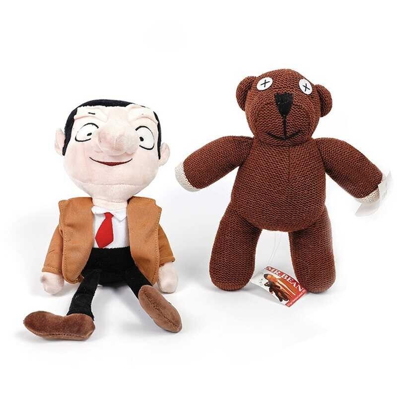 2Pcs/Lot 25-30Cm Mr Bean & Teddy Bear Plush Stuffed Toys Mr.Bean Toys Doll Soft Animals Toy For Kid 