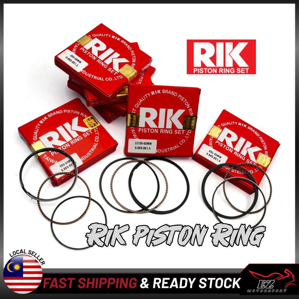 ชุดแหวนลูกสูบ Rik Racing LC135/ Y15 (57mm/62mm/63mm/65mm) EX5/ DREAM/ WAVE (53mm/56mm) SRL 110/ LAGENDA 110 (55mm)