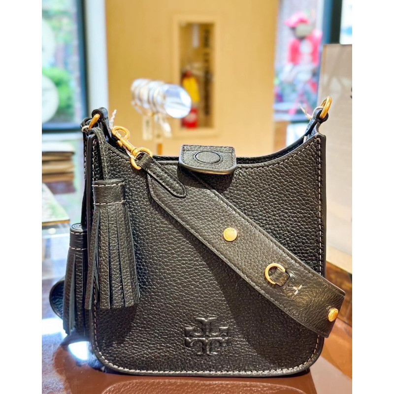 ♞พร้อมส่ง[สด-ผ่อน] รุ่นใหม่ Tory Burch Thea Mini Web Shoulder Bag 146455