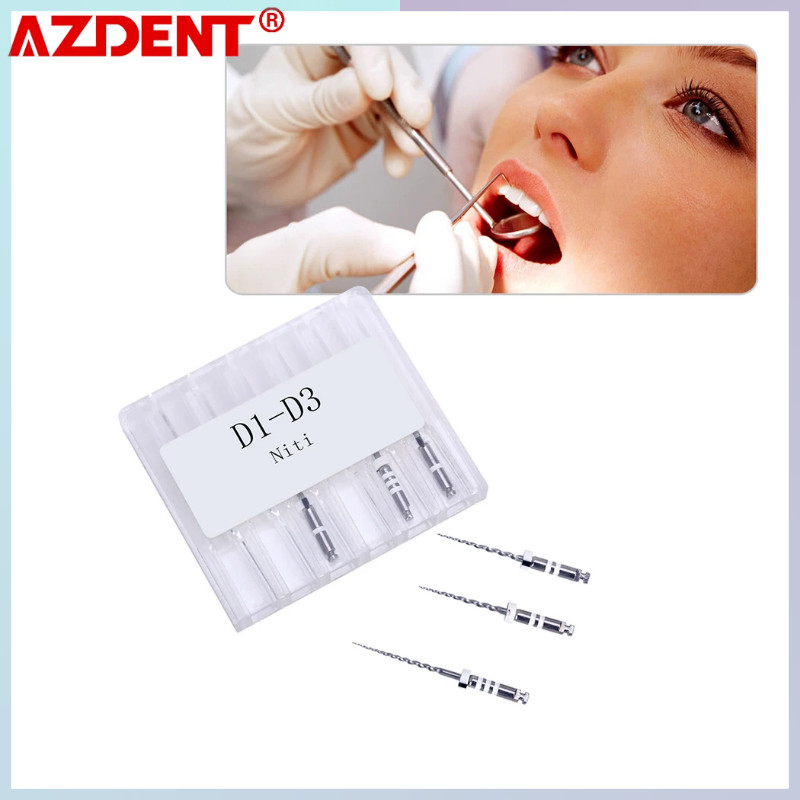♞,♘6ชิ้น/กล่องทันตกรรม Retreatment Root Canal NiTi แฟ้ม D1 D2 D3นิกเกิลไทเทเนียมใช้เครื่องยนต์ End