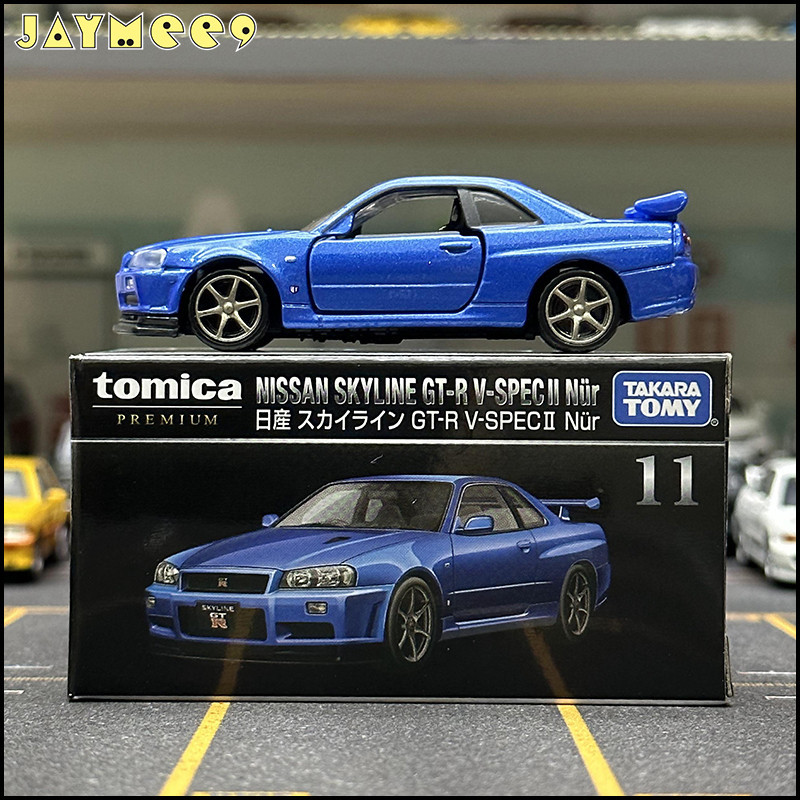 Die Cast Tomy Tomica Premium Nissan Skyline GTR R34 V Spec ALLOY รุ่นของเล่นเครื่องประดับของขวัญวันเ