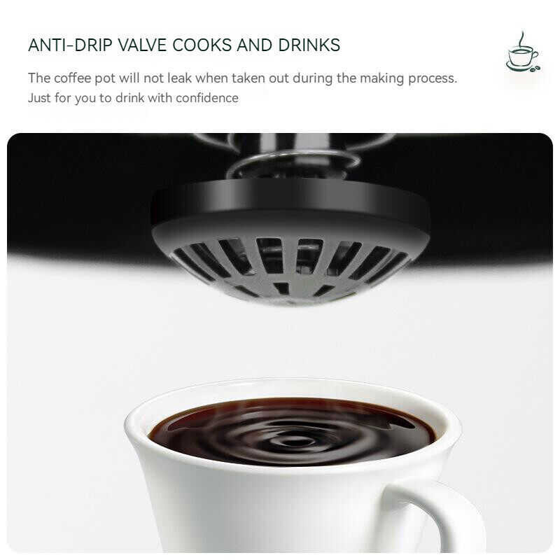 , Small Maker Drip Coffeemaker Compact Coffee Pot Brewer hine, Black hine