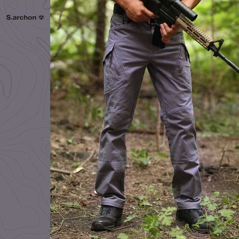 ❤️ X9ยุทธวิธีผู้ชายกางเกงคาร์โก้กางเกงลำลองcombat Swat