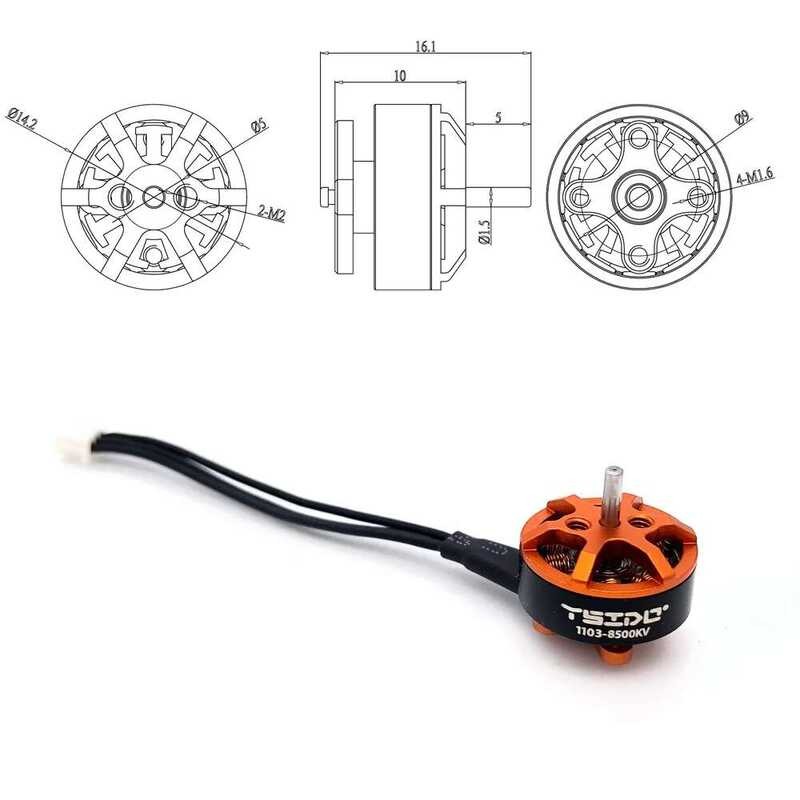 ❥ YSIDO 1103 8500Kv 1-2S Lipo มอเตอร์ไร้แปรง 1.5 มม.เพลาสําหรับ Gemfan Hqprop 65 มม.ใบพัด Tinyw