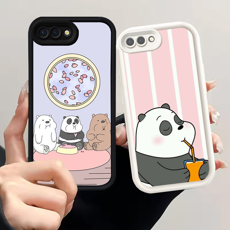 เคสสําหรับ OPPO A3S A5 A83 A39 A37 F5 A12E A1K Realme C2 C2s เคสซิลิโคน H-48 หมี