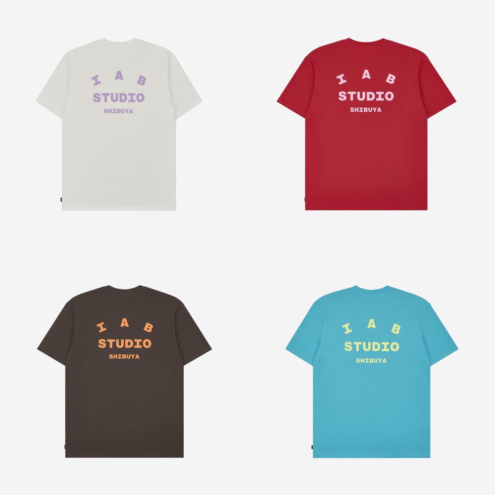 เดี่ยว IAB STUDIO เกาหลีผู้ชายและผู้หญิงญี่ปุ่น Limited Edition เสื้อยืดกีฬาลําลองหลวมแขนสั้น