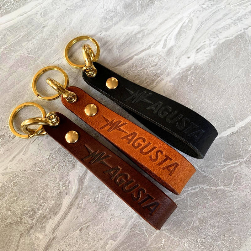 ทองเหลืองทํามือ Agusta MV Agusta F4 RC MV800 F3 675 Cowhide พวงกุญแจย้อนยุค