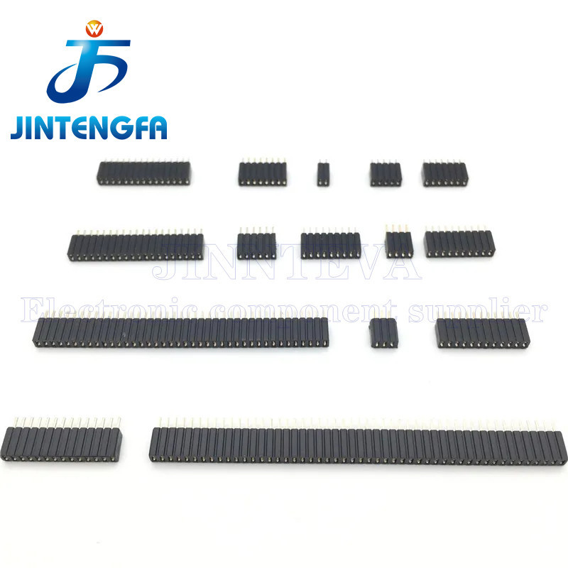 20PCS 1.27 มม.2-50P สีดําเดี่ยวแถวหญิง Header Connector 2P 3P 4P 5P 6P 7P 8P 9P 10P 12P 14P 15P 16P 