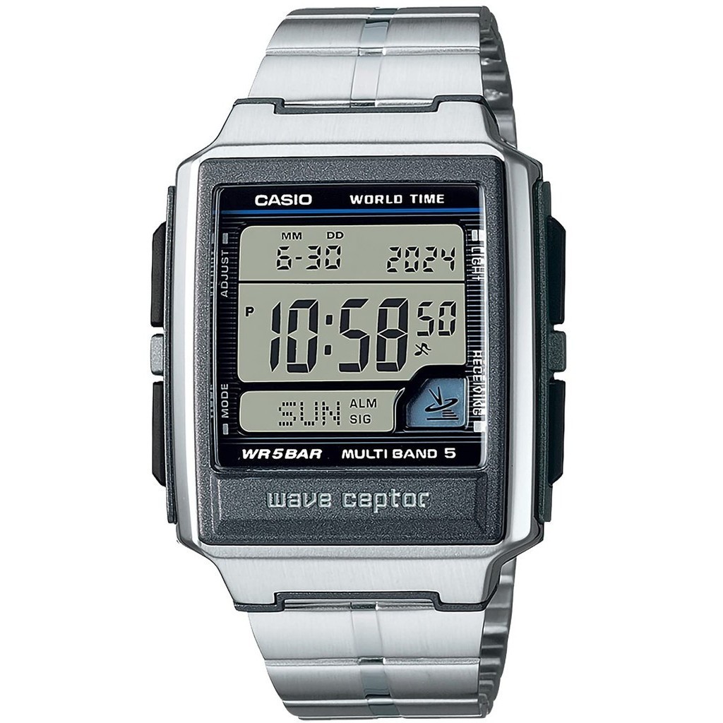 WAVE CEPTORนาฬิกาแบรนด์ Casio Wave Ceptor WV-59RD-1AJF สีเงินสำหรับผู้ชาย สีเงิน 1 ชิ้น สินค้าของแท