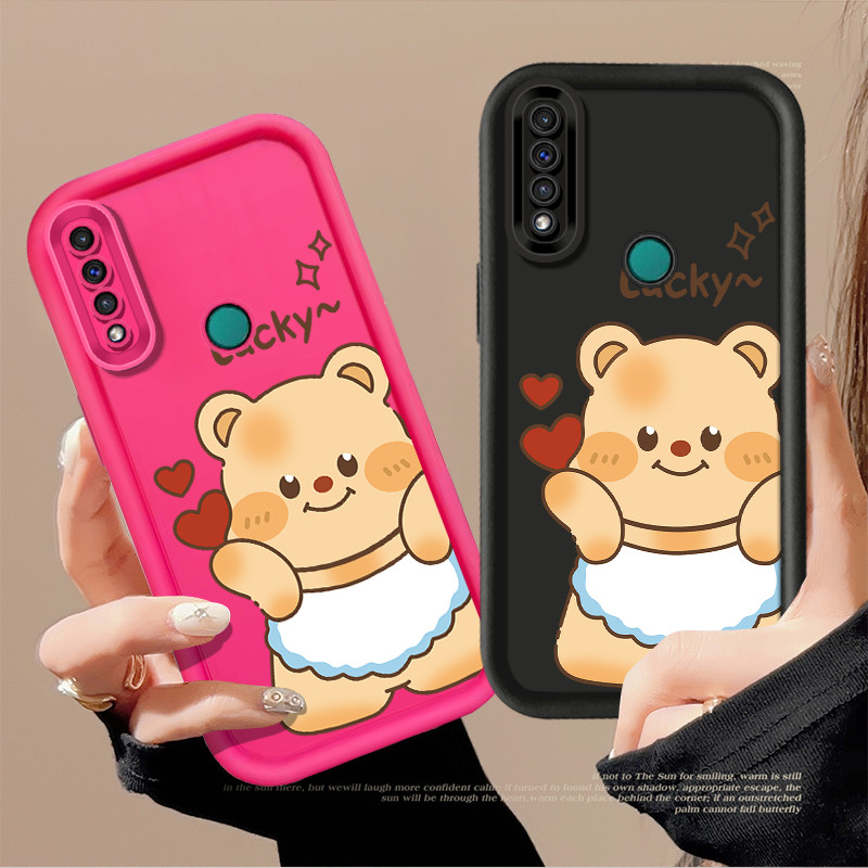 น่ารักเนยหมีการ์ตูนเคสโทรศัพท์สําหรับhuawei Nova 5t 6se 7i/Huawei Y6P Y7A Y7 Y9 Prime Y7 Pro 2019 Y9 2019 ซิลิโคนนุ่มTPU Protectorกันกระแทก