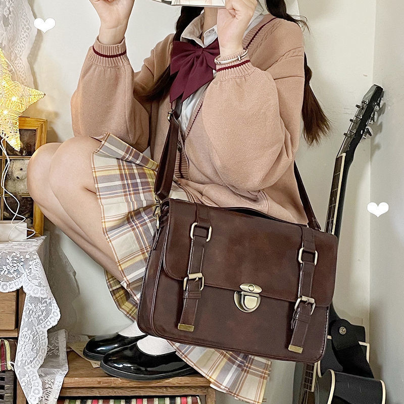 Woodong Shop Japanese jk Uniform Bag Basic Retro College Backpack School Supply Bag