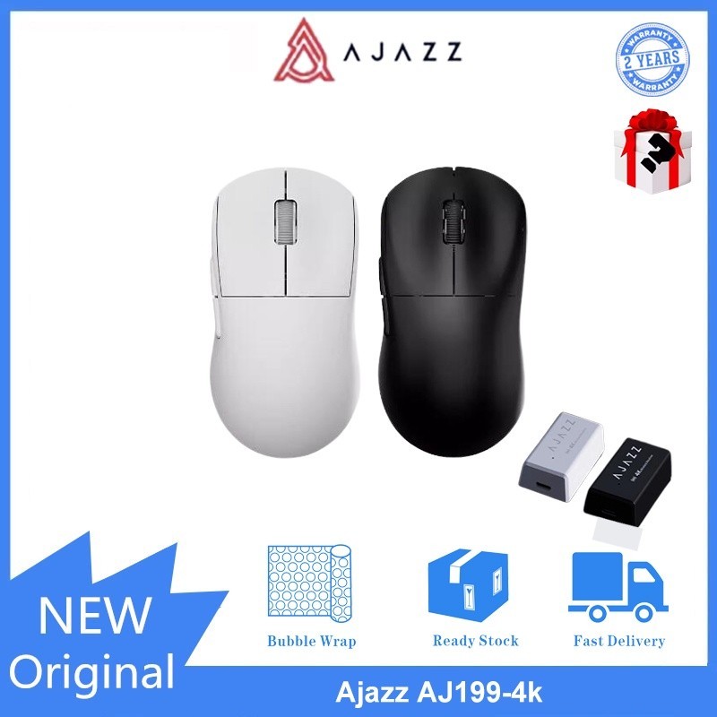 Ajazz AJ199-4k เมาส์เล่นเกมไร้สายโหมดคู่