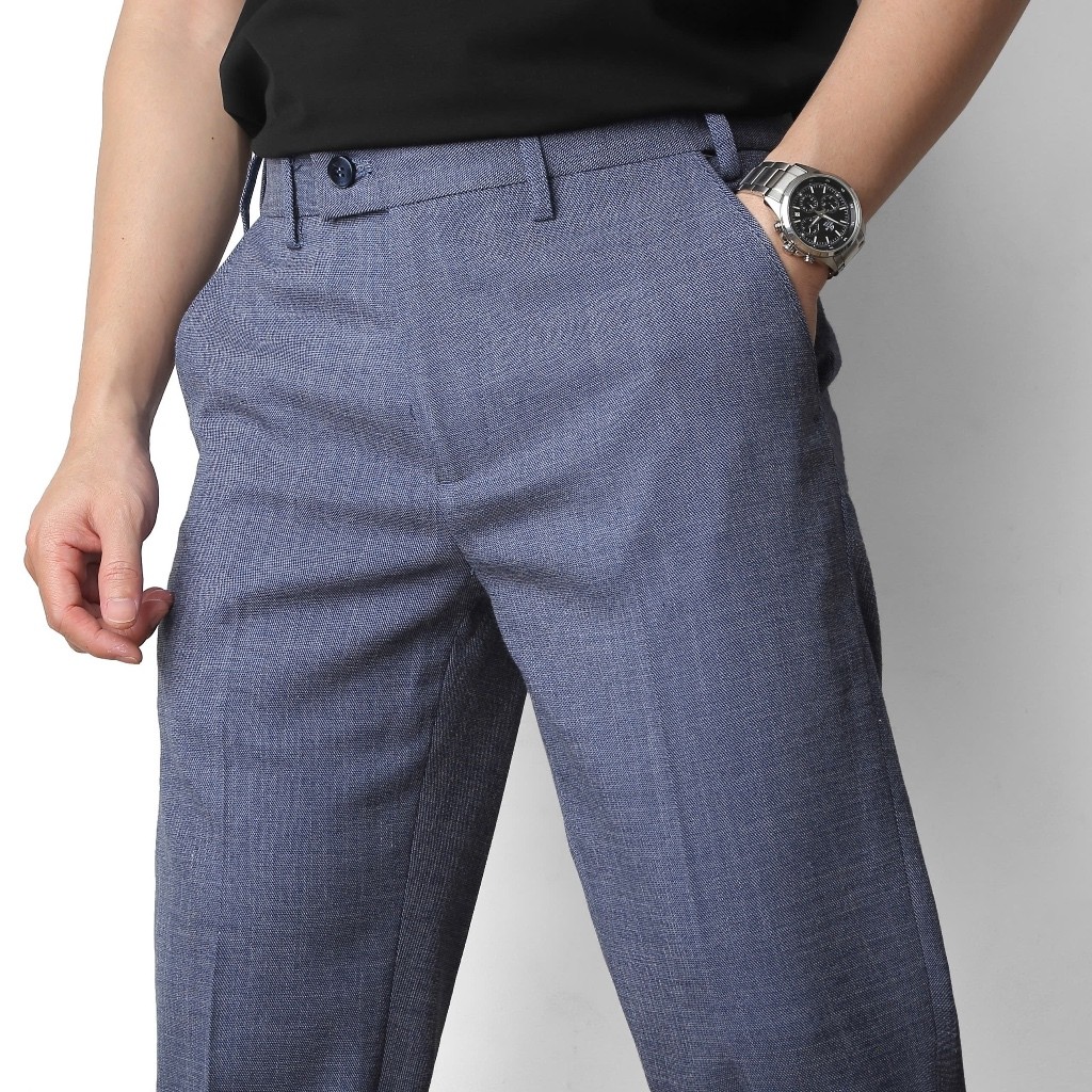 กางเกงลําลองผู้ชาย BBR กางเกงขายาวผู้ชาย BBR ผ้าคอตตอนสแปนเด็กซ์ยืดหยุ่นสบายทรงเข้ารูปมาตรฐาน surpl