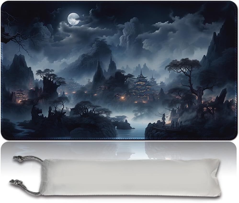 MTG Playmat 23.6×13.8 นิ้วเกมกระดานการ์ดเกมเทรดดิ้งการ์ดเกมแผ่นรองเม้าส์ TCG เกม ed Edge พื้นผิวเรียบฐานยางสําหรับเกมกระดาน,การ์ดแสดง (Mt14)