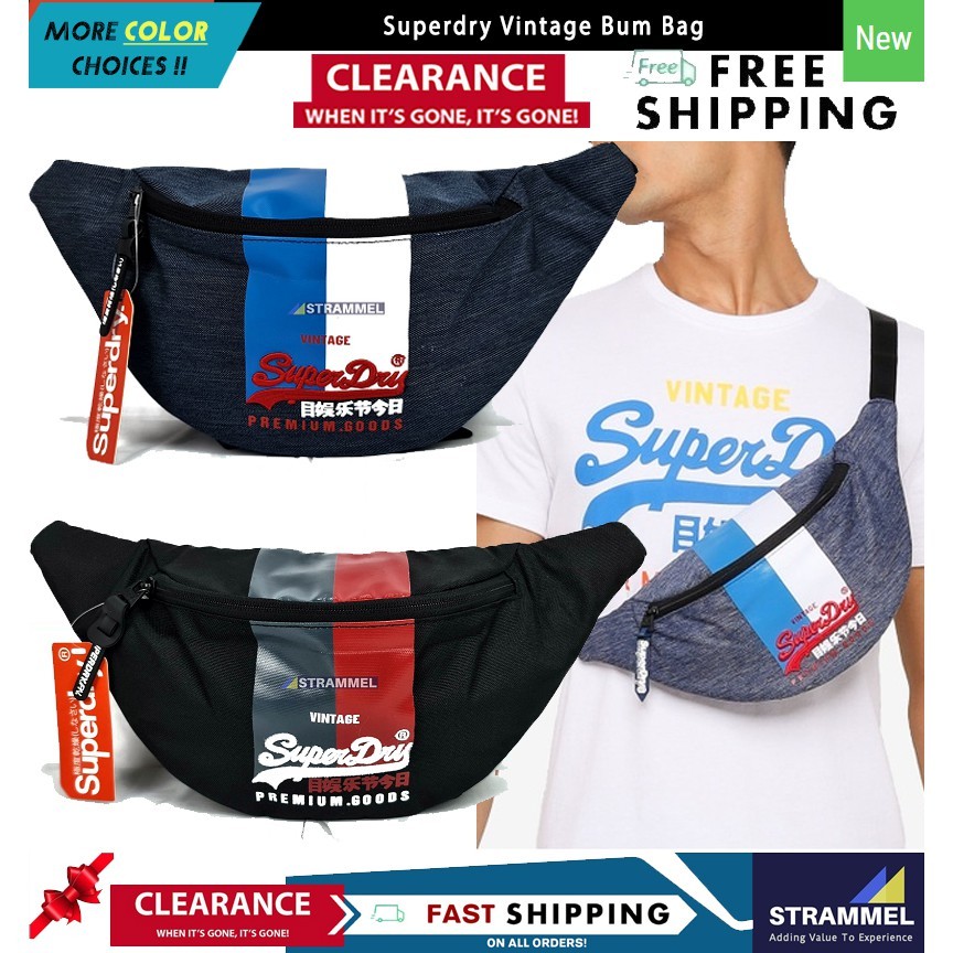 Superdry Vintage Logo Bum Bag กระเป๋าคาดเอว Hip Pack Pouch Bag กระเป๋าสะพายข้าง