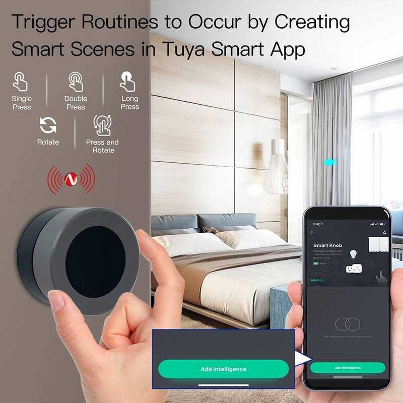 Tuya 🍀 Zigbee Knob Dimmer Wireless Scene Switch Button Controller Battery Powered Automation S