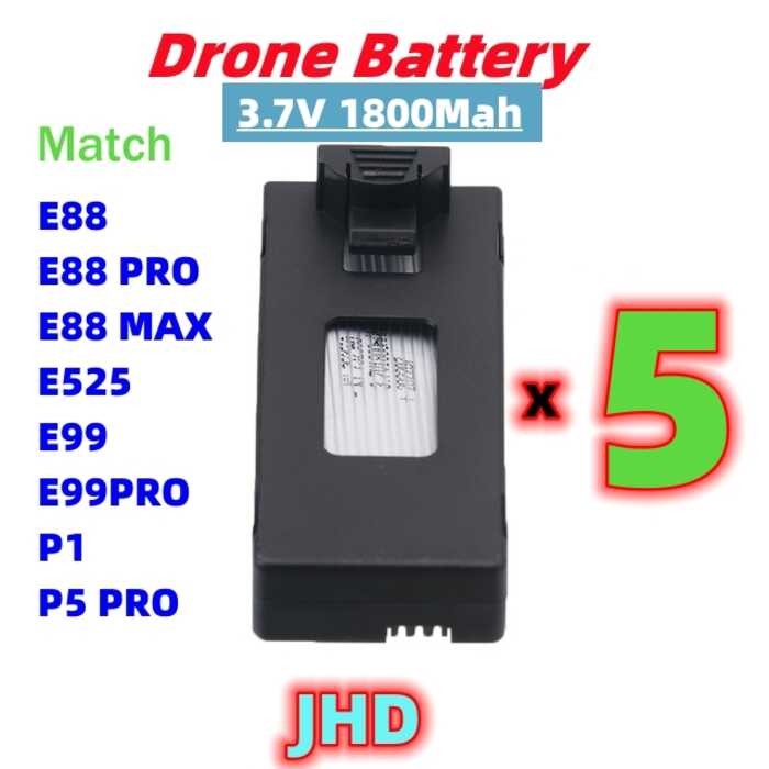 Δ JHD Bateria Mini แบตเตอรี่ 3.7V 1800Mah สำหรับ Drone E88 Pro แบตเตอรี