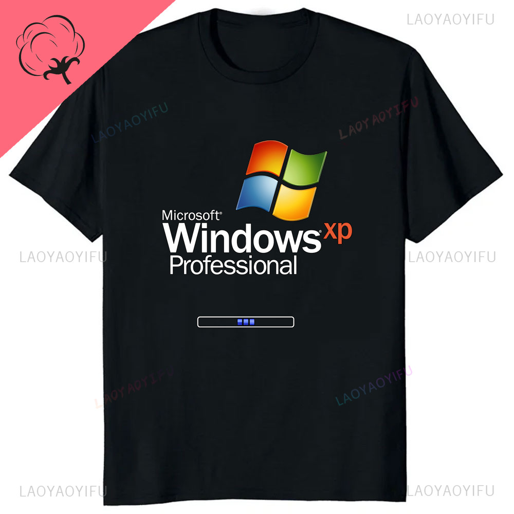 Windows XP Professional พิมพ์ Tshirt Casual Fasion หลวม Comfort Breathe Cotton T เสื้อ Hipster ฤดูร้อนสไตล์ Man เสื้อยืด
