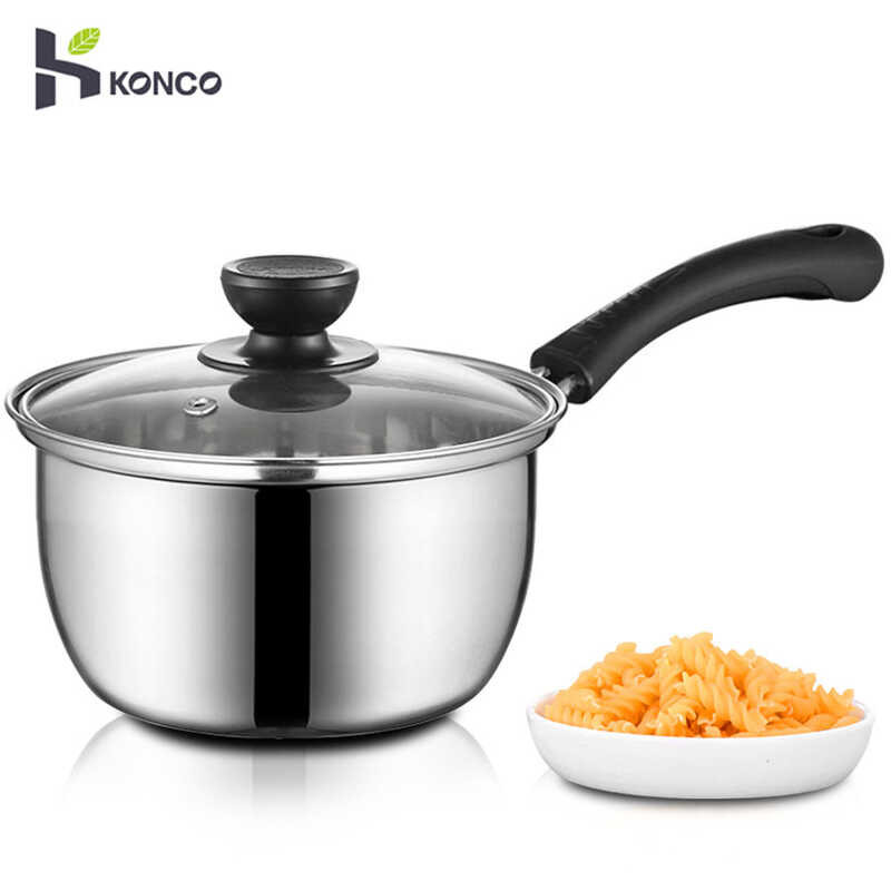 LY Kocno Stainless Steel Pot Soup 18Cm Pot Milk Pot With Handle Instant Noodle Pot Cooking Baby Foo