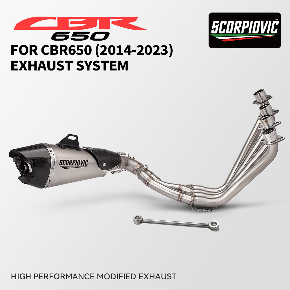 สําหรับ CBR650F CBR650 ไอเสียเต็มระบบรถจักรยานยนต์ท่อไอเสียด้านหน้าท่อดัดแปลง 2 เซนเซอร์ออกซิเจนหลอด