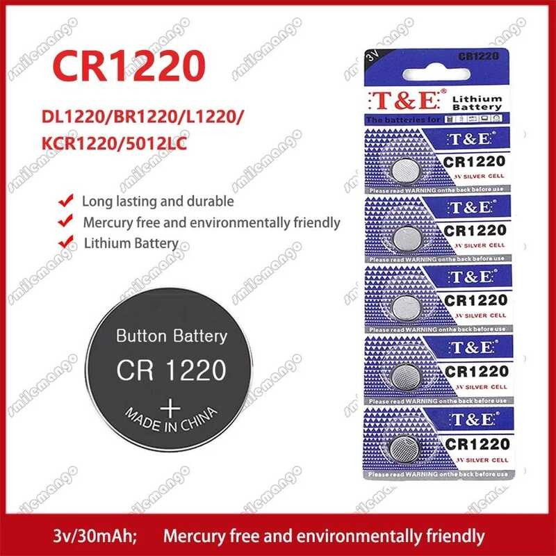 แบตเตอรี่ลิเธียมแบบปุ่ม CR1220 3V 2PCS-50PCS BR1220 LM1220 DL1220 CR 1220 L04 5012LC สำหรับนาฬิกา