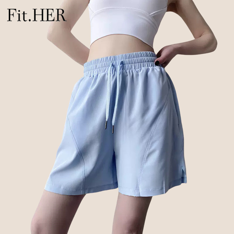 Fit.HER Casual Sports Shorts Female Loose Thin Running Five-minute Pants Thin Section Quick-drying Training Fitness Yoga In Pants