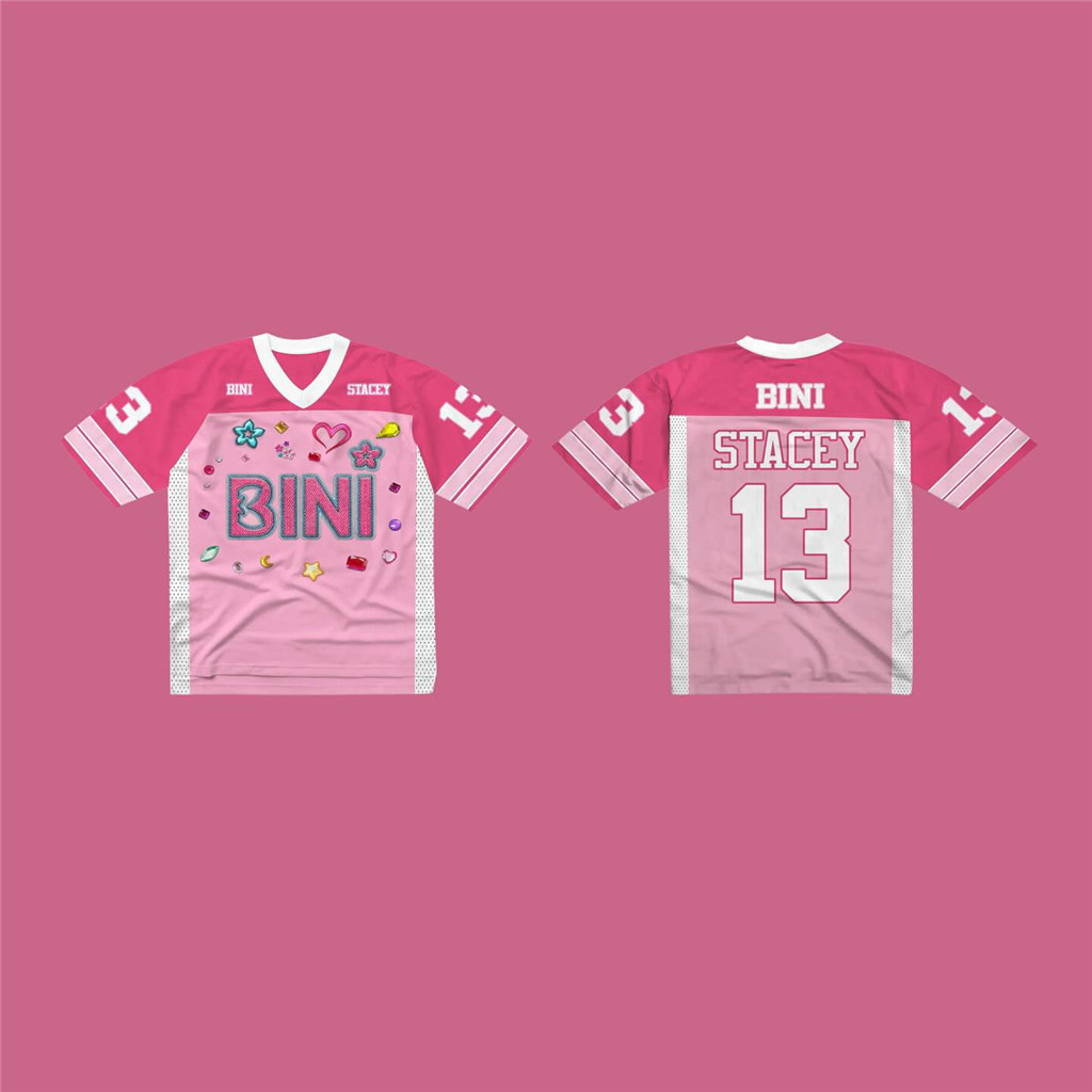 ฟรีชื่อที่กําหนดเองและหมายเลข2024 ใหม่ BINI jersey Bloom พิเศษสไตล์เกาหลี over size jersey ปรับแต่งช