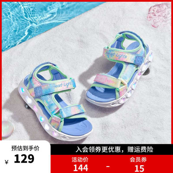 skechers รองเท้า skechers Skechers รองเท้าแตะไฟกระพริบ Skechers รองเท้าขนาดใหญ่รองเท้าฤดูร้อน Velcr