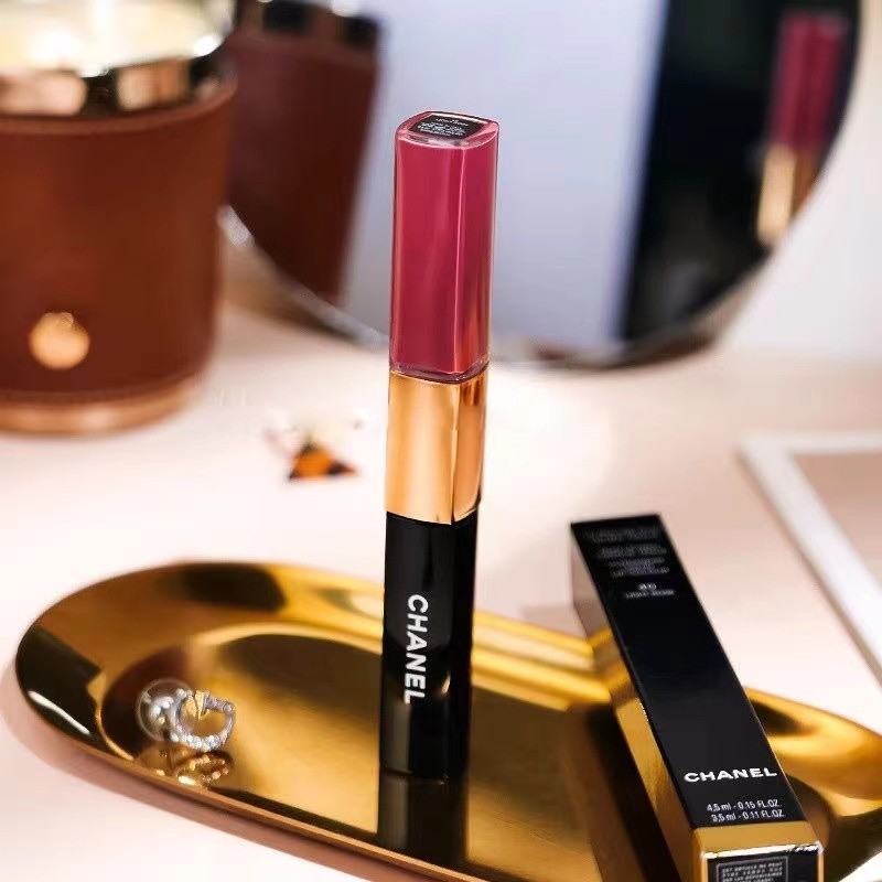 [ของแท้ 100%]Chanel ลิปสติก double-ended lip glaze ลิปสติกแฟชั่นใหม่ เนื้อแมตฉ่ำวาว 69#, 154#, 174#