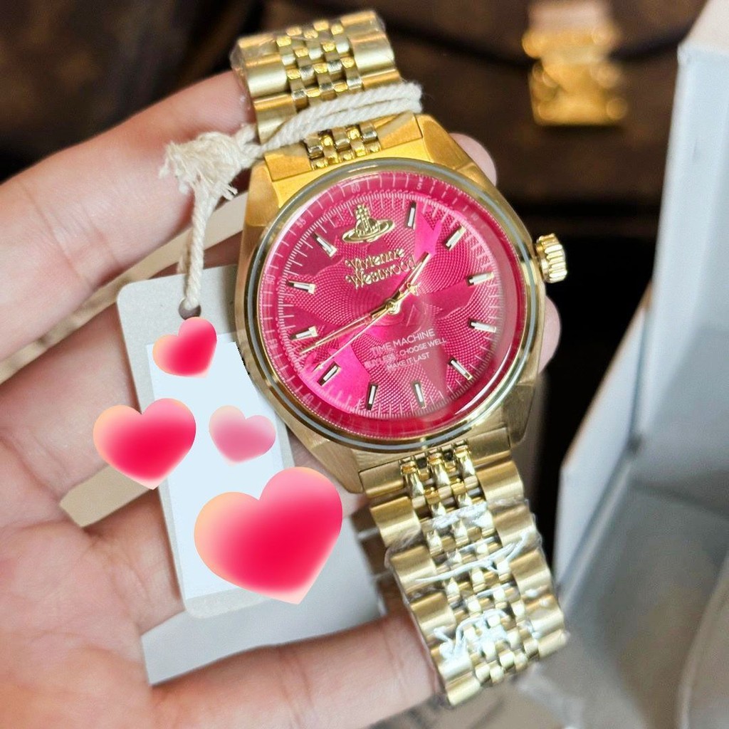 Chinese Valentine's Day Queen Mother Vivian Saturn's Beautiful Watch Fashionable Ladies Rose Red Cr