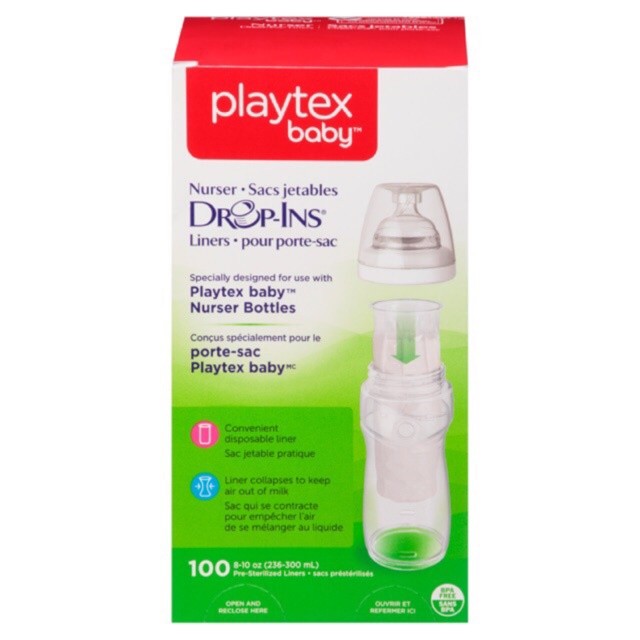 Playtex Baby Drop-Ins Liners สําหรับขวดพยาบาลเด็ก Playtex