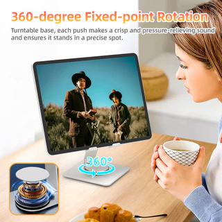 GOOJODOQ ที่วางโทรศัพท์เหล็กคาร์บอนทนทานเป็นพิเศษพร้อม 180° ปรับความสูง 360° หมุนกระจายความร้อนอย่างรวดเร็ว